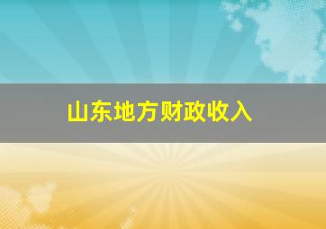 山东地方财政收入