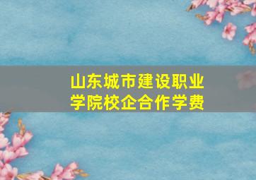 山东城市建设职业学院校企合作学费