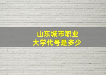 山东城市职业大学代号是多少