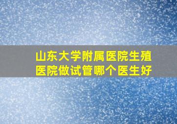 山东大学附属医院生殖医院做试管哪个医生好