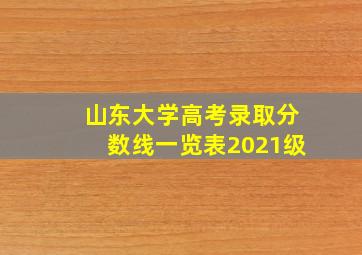 山东大学高考录取分数线一览表2021级