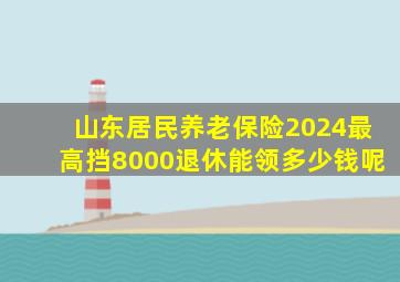 山东居民养老保险2024最高挡8000退休能领多少钱呢