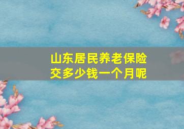 山东居民养老保险交多少钱一个月呢