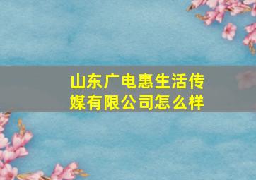 山东广电惠生活传媒有限公司怎么样