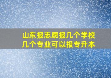 山东报志愿报几个学校几个专业可以报专升本