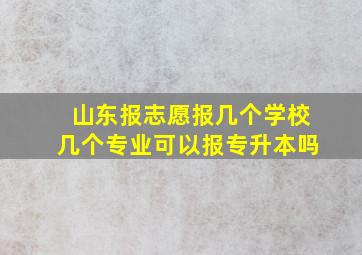 山东报志愿报几个学校几个专业可以报专升本吗