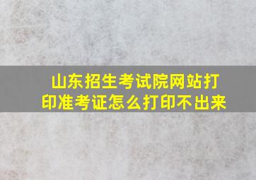 山东招生考试院网站打印准考证怎么打印不出来