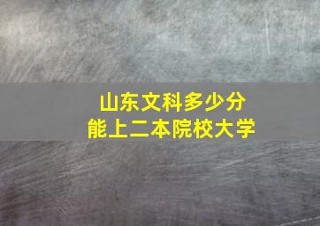 山东文科多少分能上二本院校大学