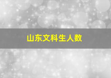 山东文科生人数