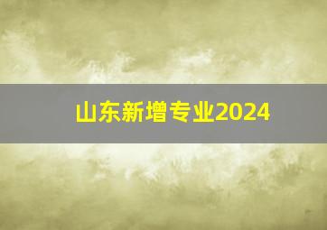 山东新增专业2024