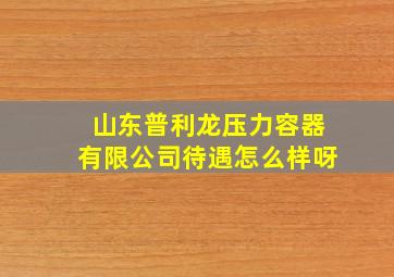 山东普利龙压力容器有限公司待遇怎么样呀