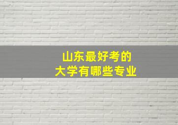 山东最好考的大学有哪些专业