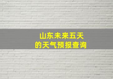 山东未来五天的天气预报查询