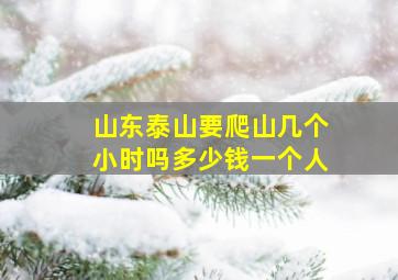 山东泰山要爬山几个小时吗多少钱一个人