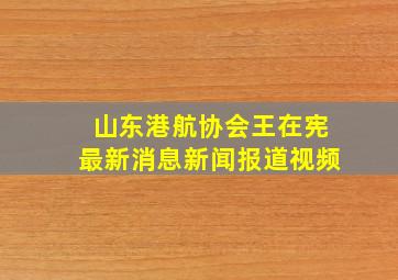 山东港航协会王在宪最新消息新闻报道视频