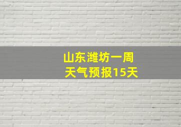 山东潍坊一周天气预报15天