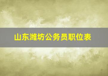 山东潍坊公务员职位表