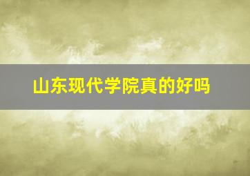 山东现代学院真的好吗