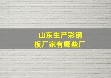 山东生产彩钢板厂家有哪些厂