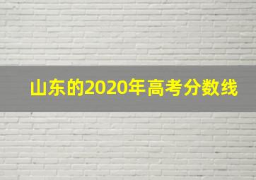 山东的2020年高考分数线