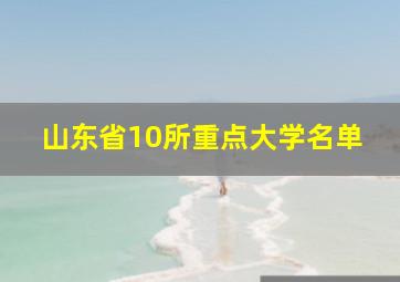 山东省10所重点大学名单