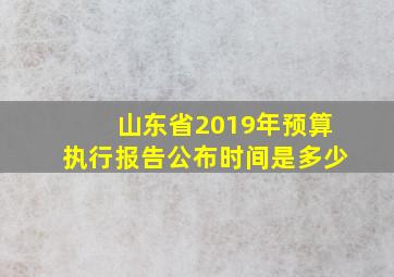 山东省2019年预算执行报告公布时间是多少