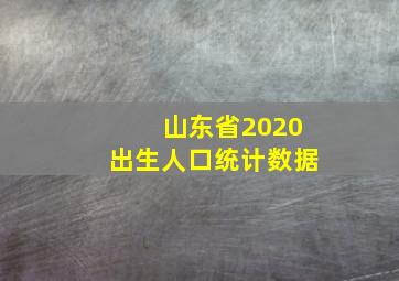 山东省2020出生人口统计数据