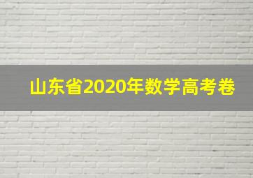 山东省2020年数学高考卷