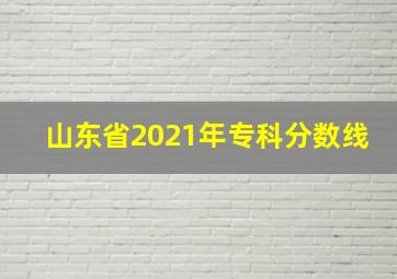 山东省2021年专科分数线