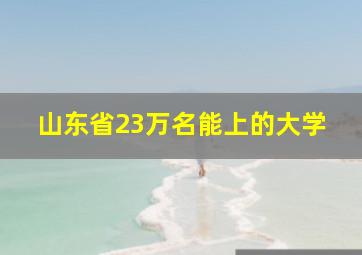 山东省23万名能上的大学