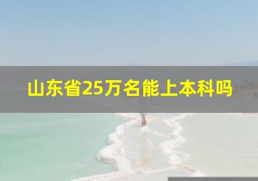 山东省25万名能上本科吗