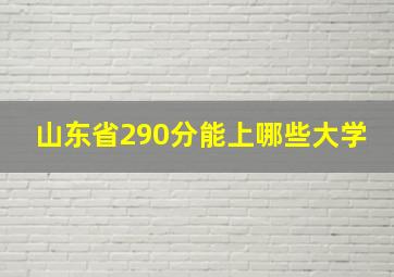 山东省290分能上哪些大学