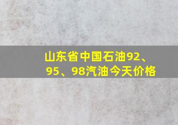 山东省中国石油92、95、98汽油今天价格