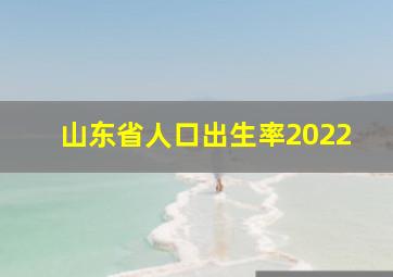 山东省人口出生率2022