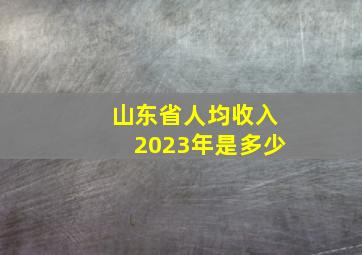 山东省人均收入2023年是多少