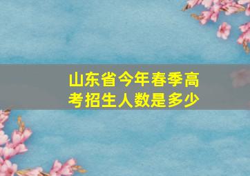 山东省今年春季高考招生人数是多少