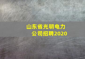 山东省光明电力公司招聘2020