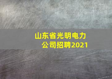 山东省光明电力公司招聘2021