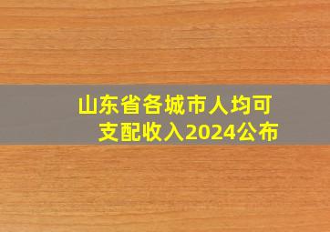 山东省各城市人均可支配收入2024公布