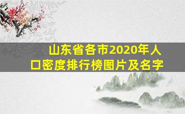 山东省各市2020年人口密度排行榜图片及名字