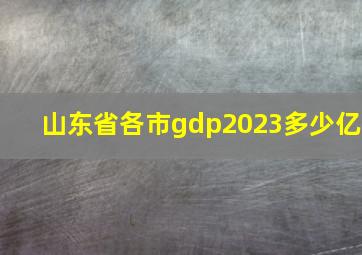 山东省各市gdp2023多少亿