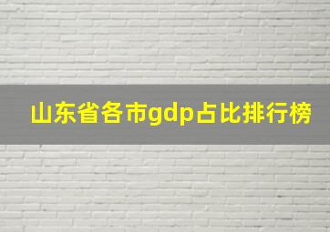 山东省各市gdp占比排行榜