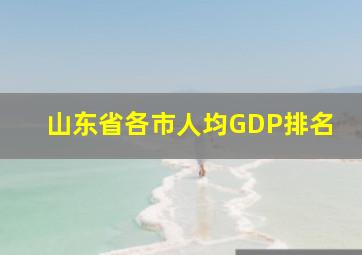 山东省各市人均GDP排名