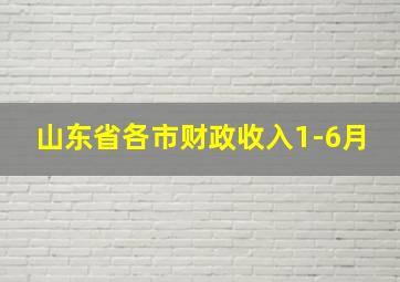 山东省各市财政收入1-6月