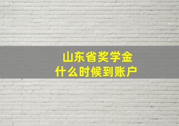 山东省奖学金什么时候到账户