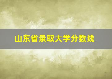 山东省录取大学分数线