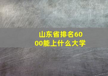 山东省排名6000能上什么大学