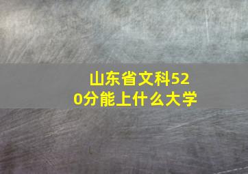 山东省文科520分能上什么大学