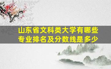 山东省文科类大学有哪些专业排名及分数线是多少