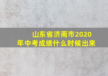 山东省济南市2020年中考成绩什么时候出来